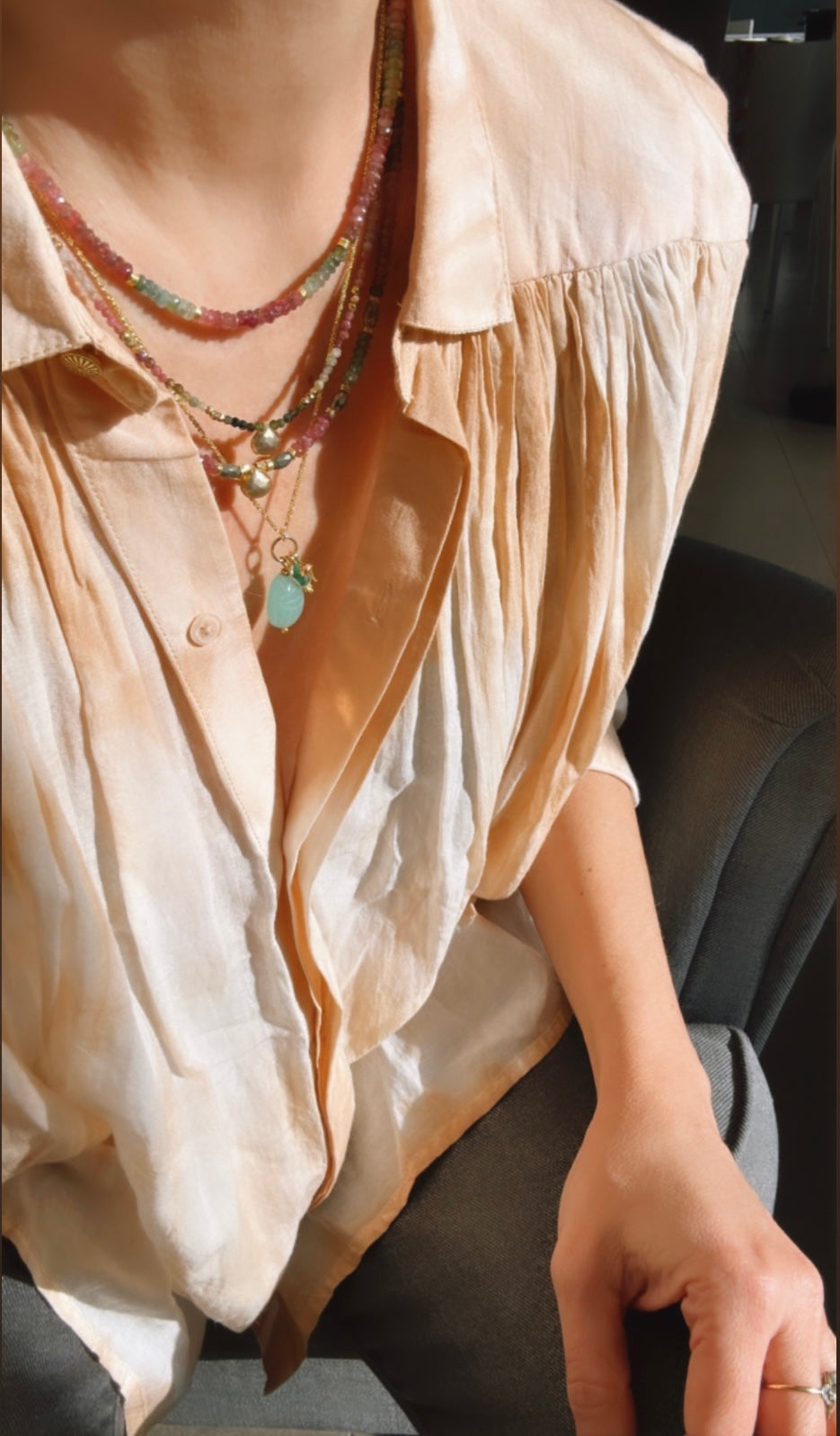 Colliers THEA Tourmalines et Labradorite