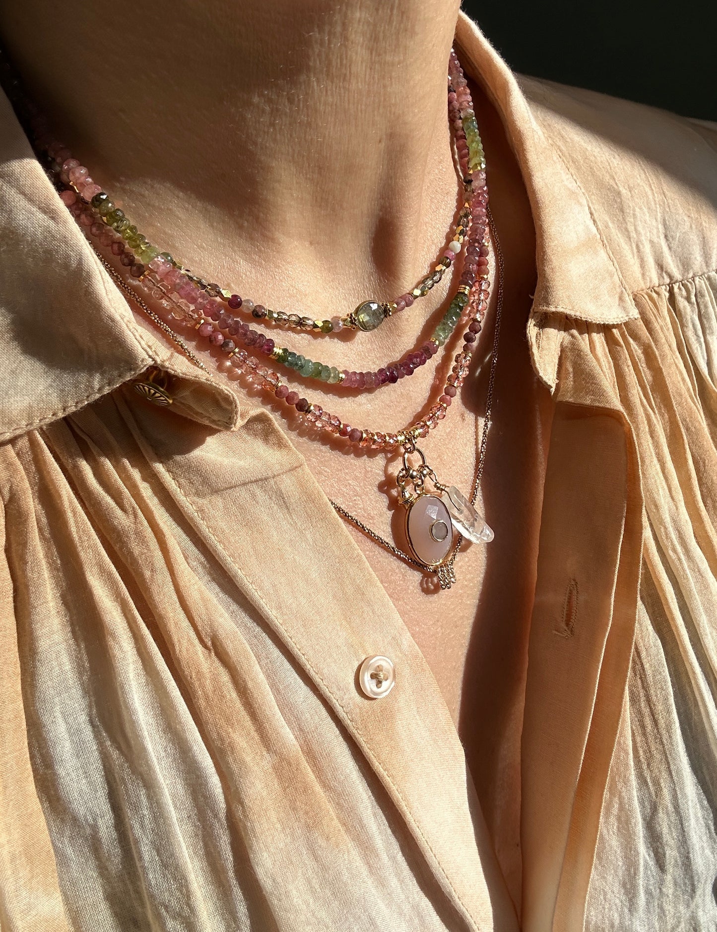 Colliers THEA Tourmalines et Labradorite