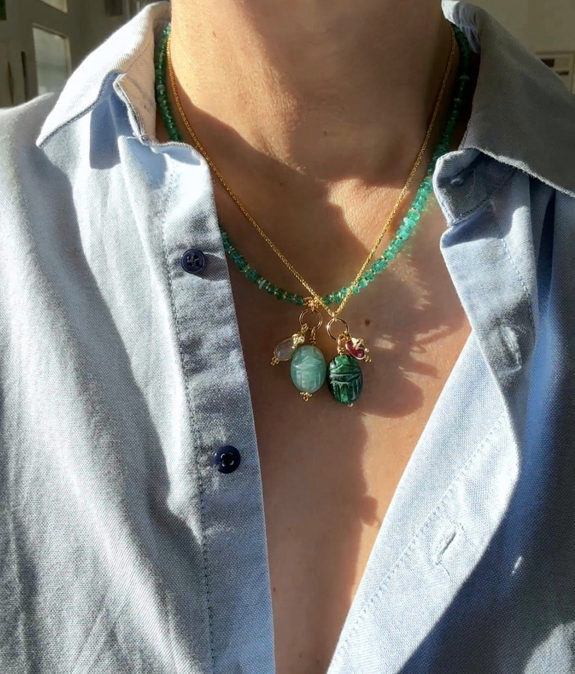 Colliers KHEPRI perles en verre