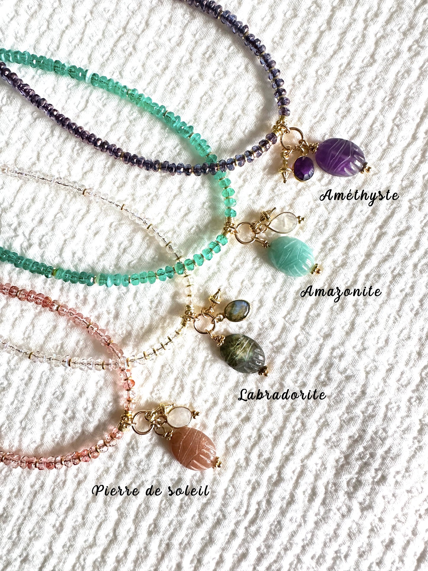 Colliers KHEPRI perles en verre