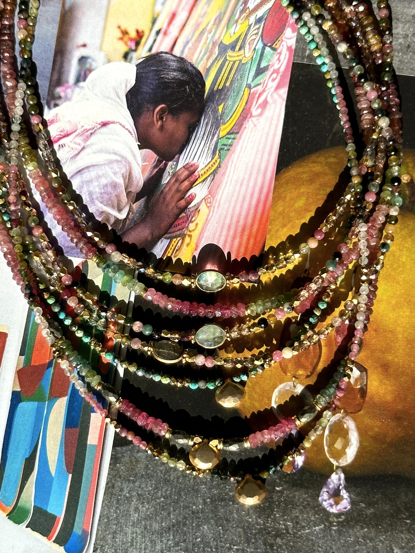 Colliers THEA Tourmalines et Labradorite