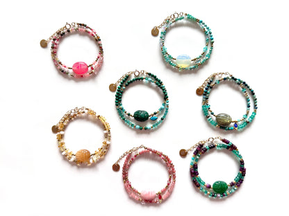 Bracelets KHEPRI & AJNA double tour - Nouveaux coloris