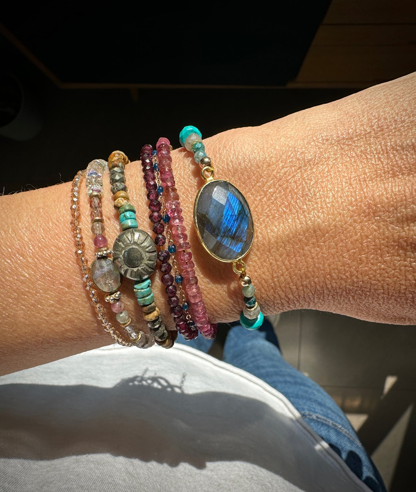 Collection RAKSA Labradorite, Turquoises et Chrysocolles.