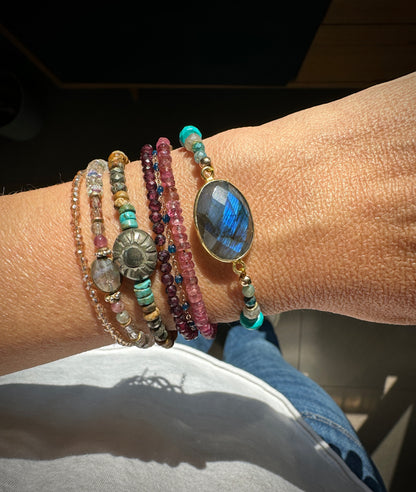 Collection RAKSA Labradorite, Turquoises et Chrysocolles.